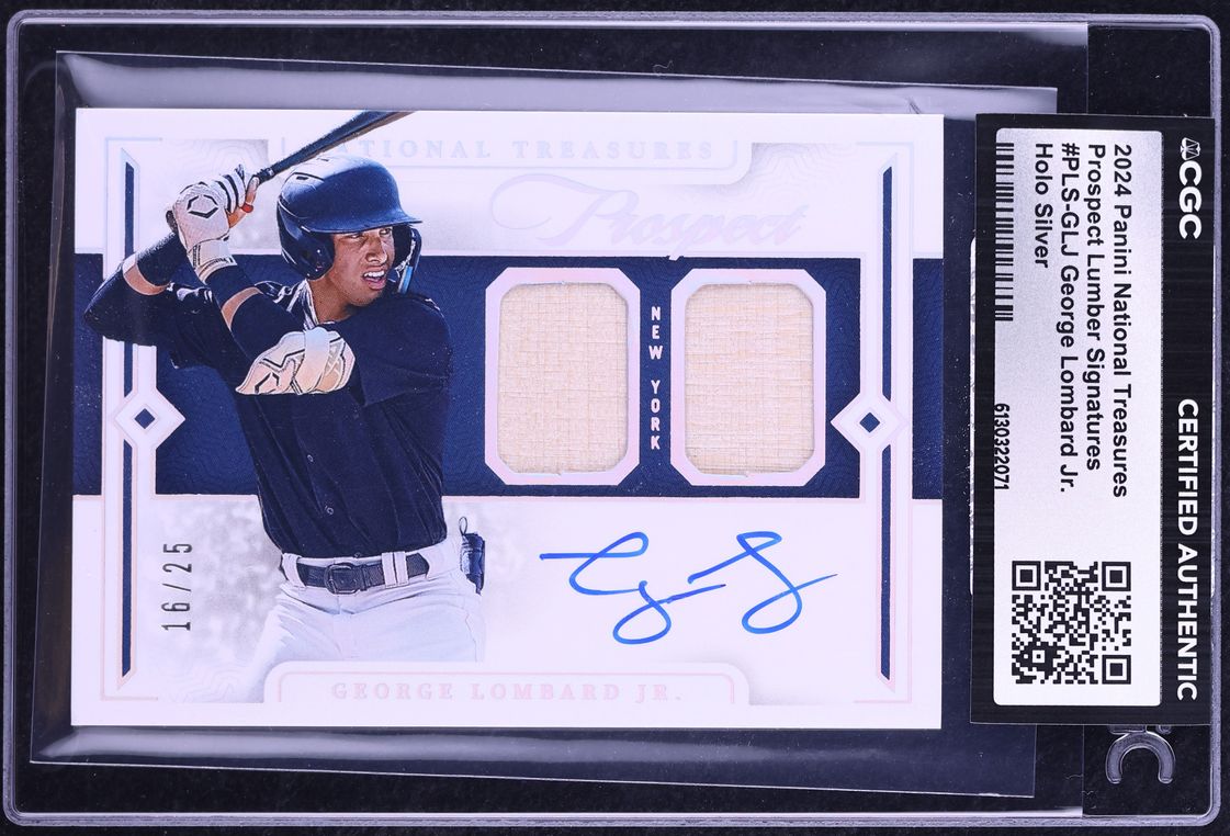 2024 National Treasures Lumber Holo Silver George Lombard Jr. ROOKIE PATCH AUTO /25 CGC AUTH