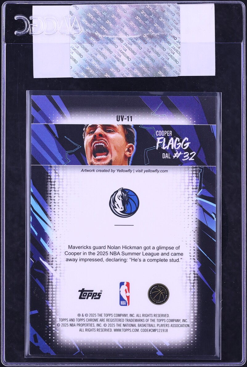 2025 Topps Chrome Ultra Violet Cooper Flagg ROOKIE #UV-11 CGC AUTH