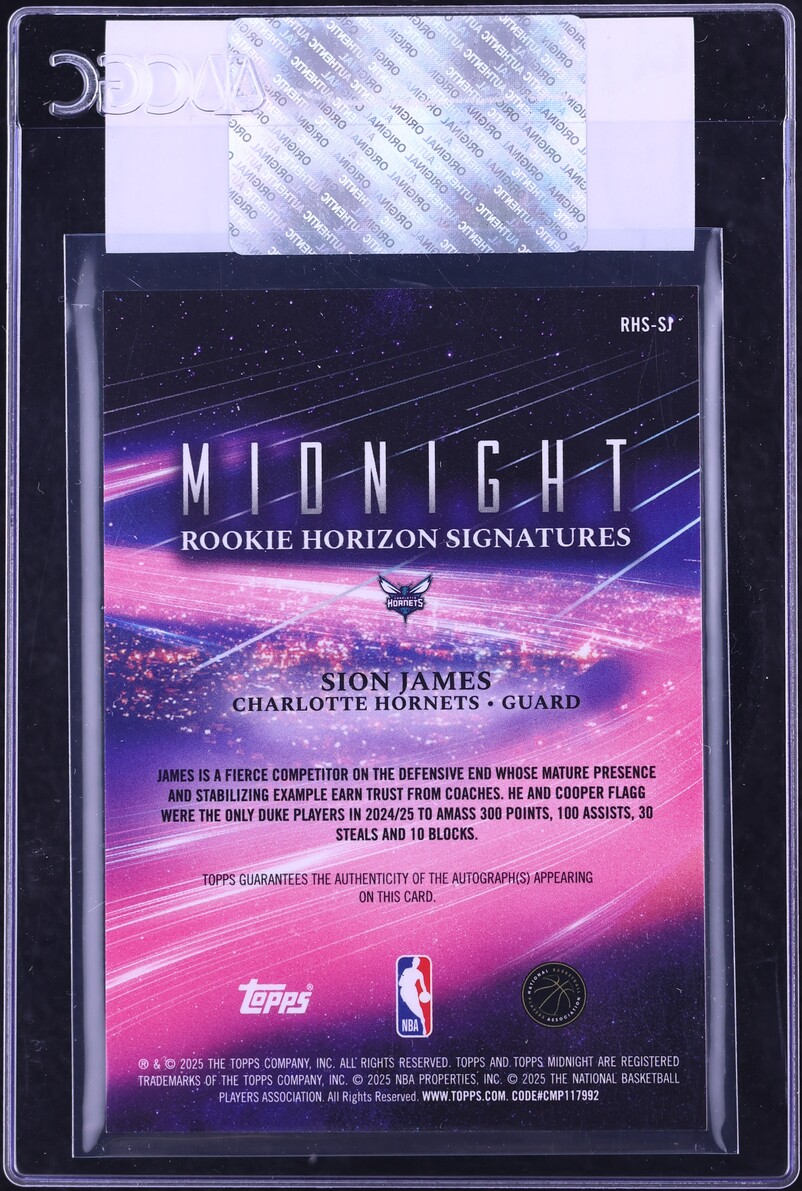 2025 Topps Midnight Horizon Moon Beam Sion James ROOKIE AUTO #RHS