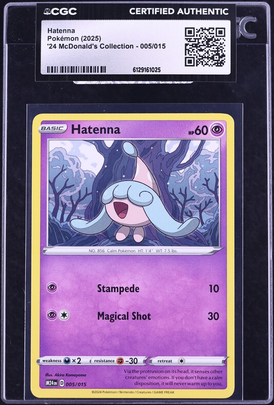 2025 Pokemon '24 McDonald's Collection Hatenna #5 CGC AUTH
