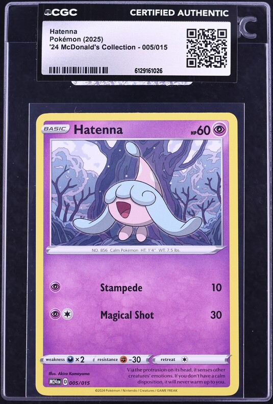 2025 Pokemon '24 McDonald's Collection Hatenna #5 CGC AUTH