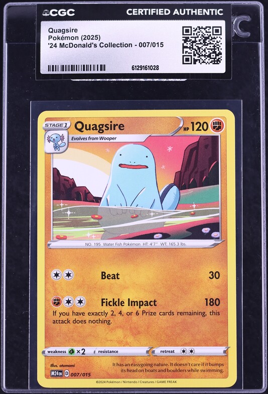 2025 Pokemon '24 McDonald's Collection Quagsire #7 CGC AUTH