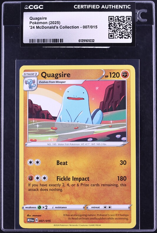 2025 Pokemon '24 McDonald's Collection Quagsire #7 CGC AUTH