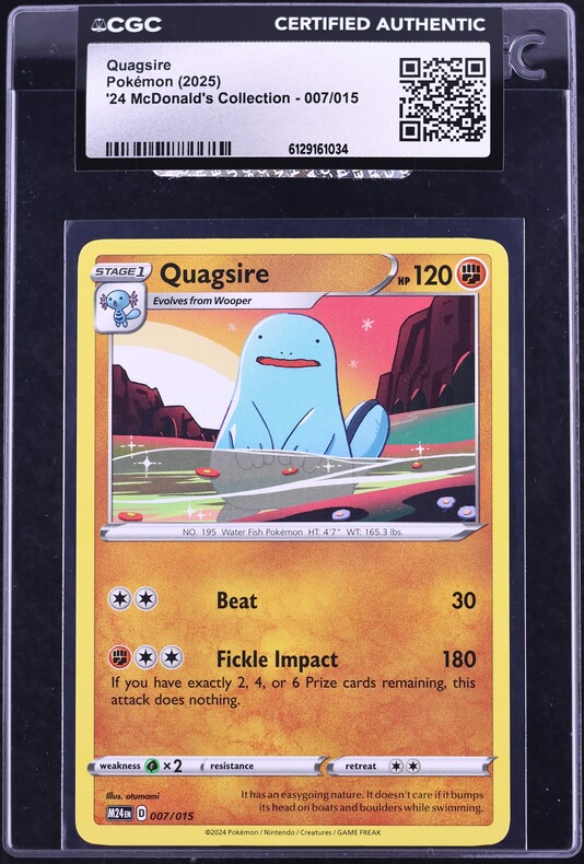 2025 Pokemon '24 McDonald's Collection Quagsire #7 CGC AUTH