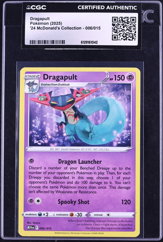 2025 Pokemon '24 McDonald's Collection Dragapult #6 CGC AUTH