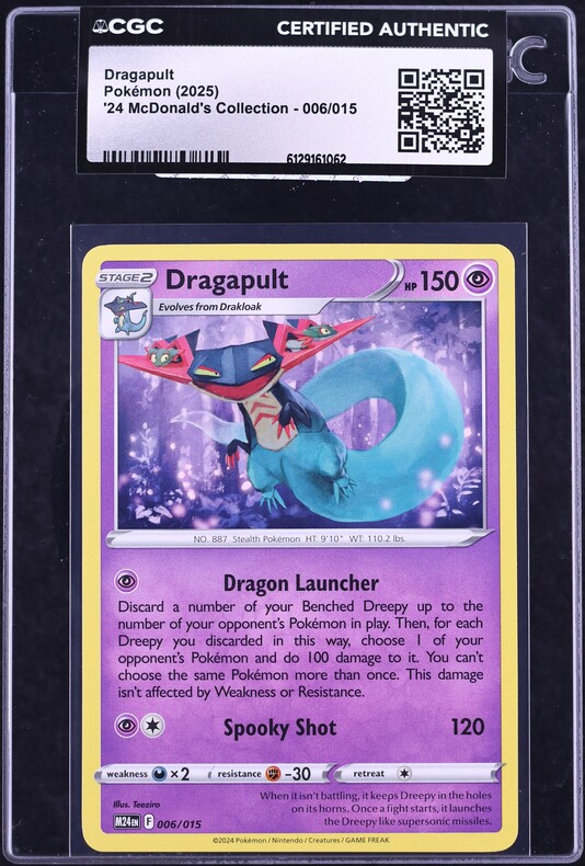 2025 Pokemon '24 McDonald's Collection Dragapult #6 CGC AUTH