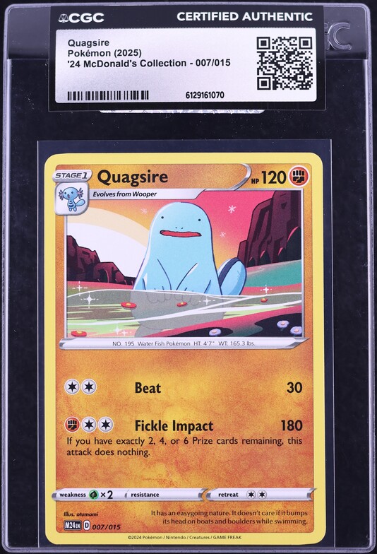 2025 Pokemon '24 McDonald's Collection Quagsire #7 CGC AUTH