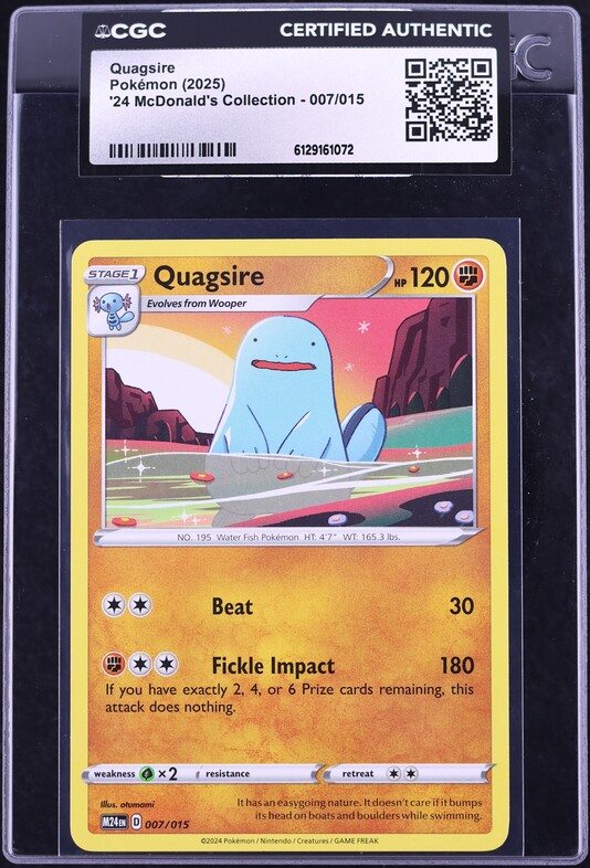 2025 Pokemon '24 McDonald's Collection Quagsire #7 CGC AUTH