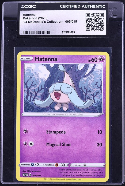 2025 Pokemon '24 McDonald's Collection Hatenna #5 CGC AUTH