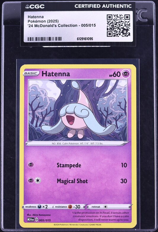 2025 Pokemon '24 McDonald's Collection Hatenna #5 CGC AUTH