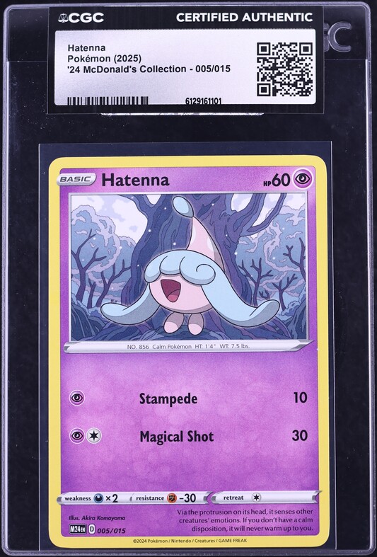 2025 Pokemon '24 McDonald's Collection Hatenna #5 CGC AUTH