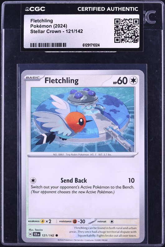 2024 Pokemon Stellar Crown Fletchling #121 CGC AUTH