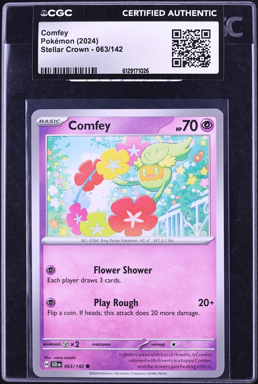 2024 Pokemon Stellar Crown Comfey #063 CGC AUTH