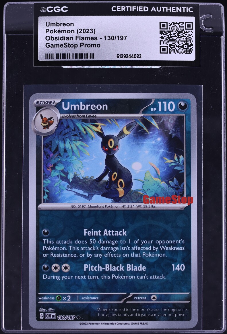 2023 Pokemon Scarlet & Violet Obsidian Flames GameStop Promo Umbreon #130 CGC AUTH