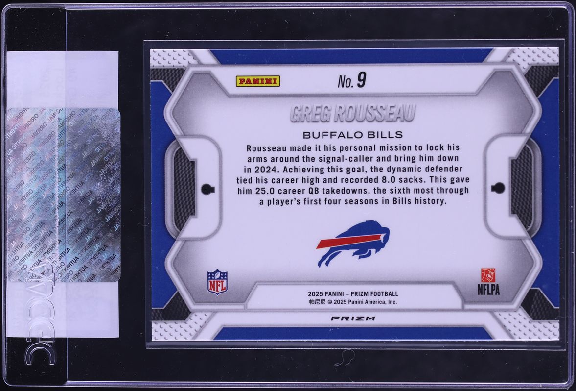 2025 Panini Prizm Lockdown! Greg Rousseau #9 CGC AUTH