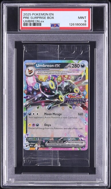 2025 Pokemon SV Promo Prismatic Evolutions Surprise Box Cello Pack Holo Umbreon ex #60 PSA 9