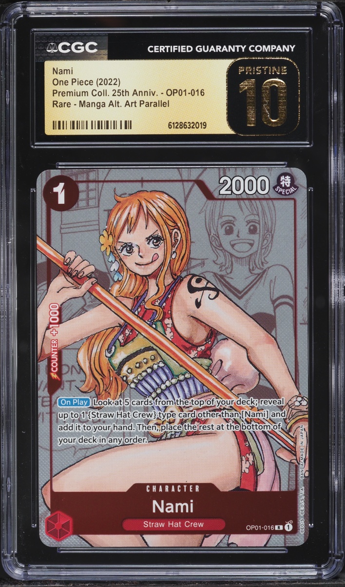 2022 One Piece Premium Collection 25th Anniversary Manga Alt Art Nami #OP01-016 CGC 10 PRISTINE