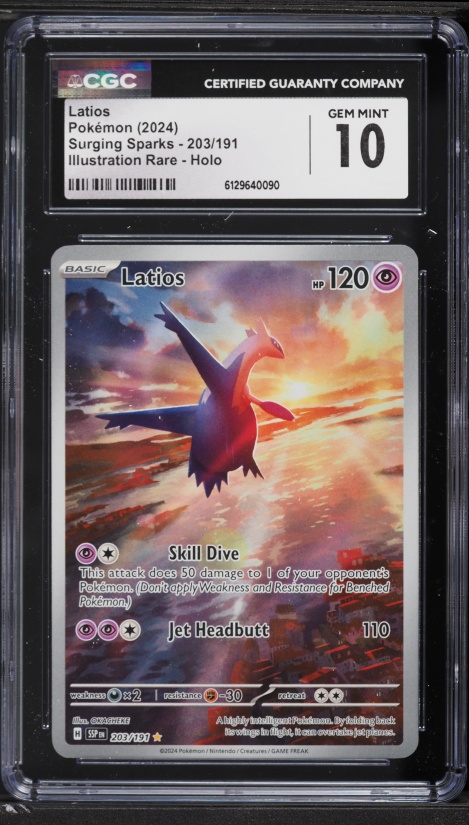 2024 Pokemon Scarlet & Violet Surging Sparks IR Latios #203 CGC 10 GEM MINT