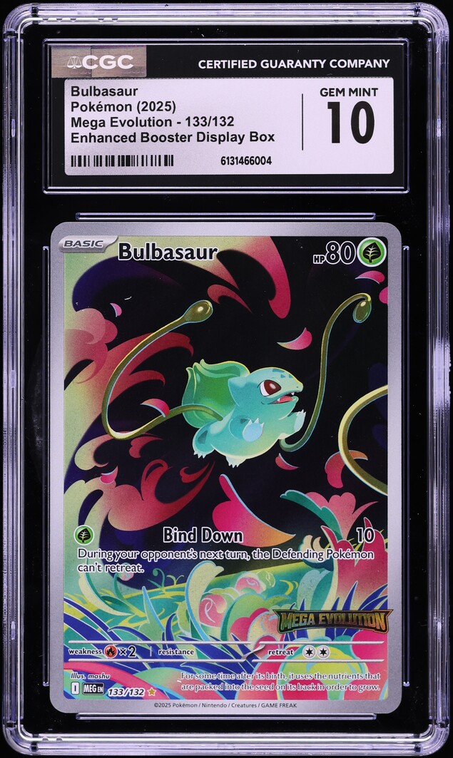 2025 Pokemon Mega Evolution Enhanced Booster Display Box IR Bulbasaur #133 CGC 10 GEM MINT