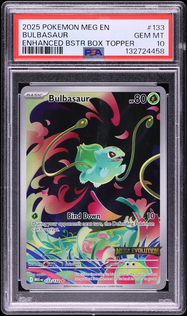 2025 Pokemon Mega Evolution Enhanced Booster Display Box Topper IR  Bulbasaur #133 PSA 10 GEM on Fanatics Collect