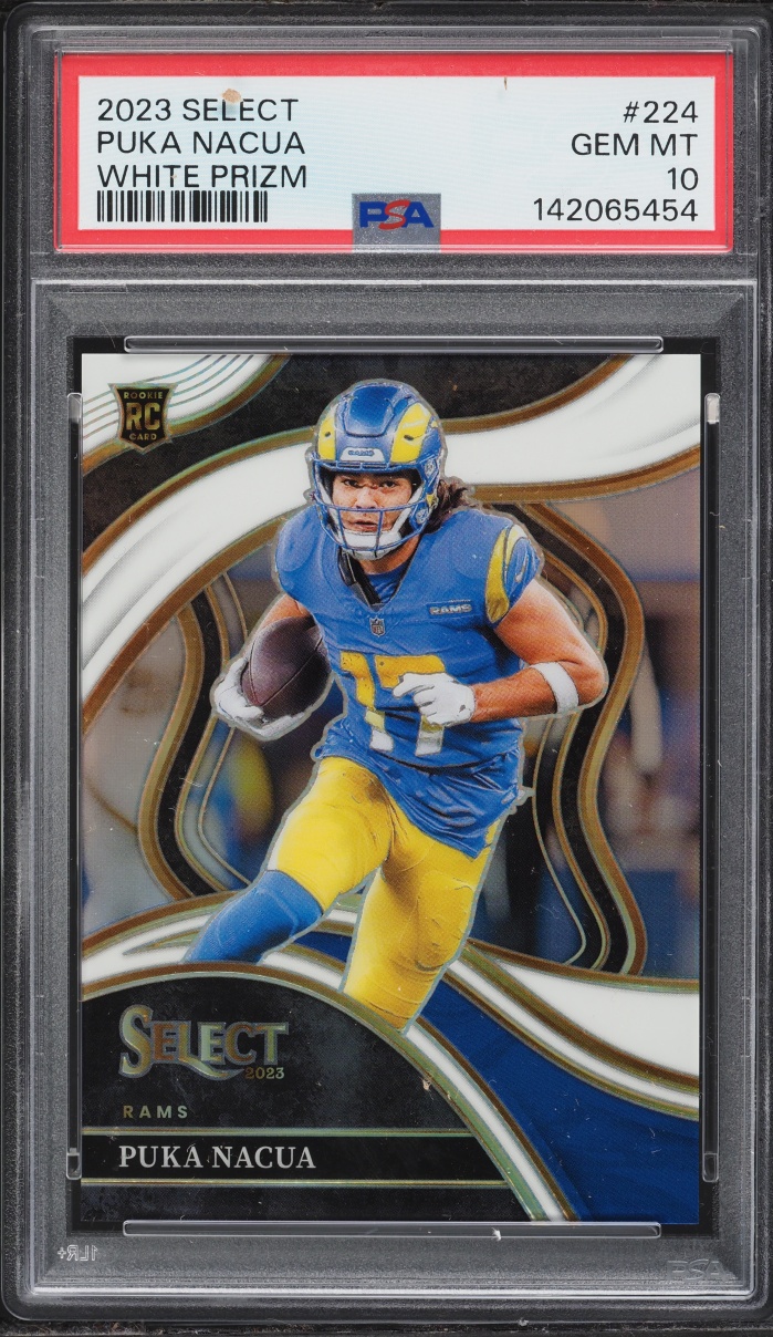 2023 Select Club Level White Prizm Puka Nacua ROOKIE /35 #224 PSA 10 GEM MINT