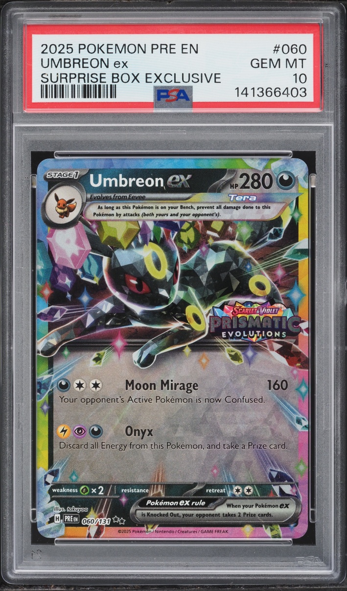 2025 Pokemon Scarlet & Violet Prismatic Evolutions Holo Umbreon EX #60 PSA 10 GEM MINT