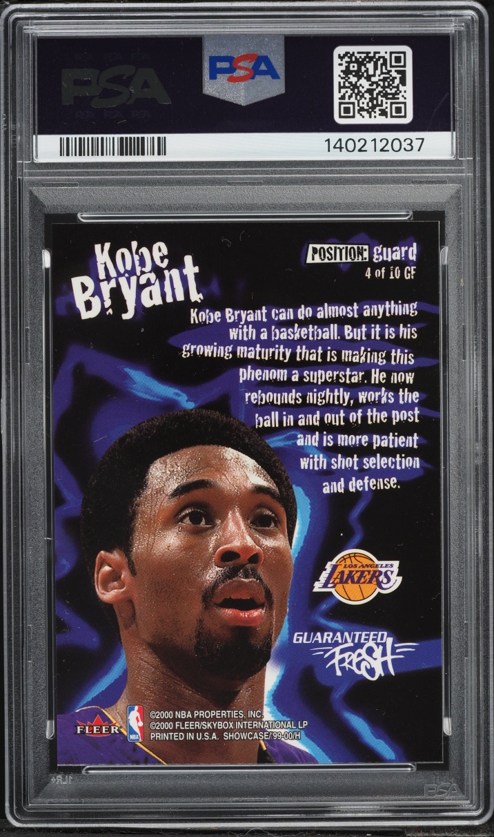 1999 Flair Showcase Guaranteed Fresh Kobe Bryant #4 PSA 9 MINT