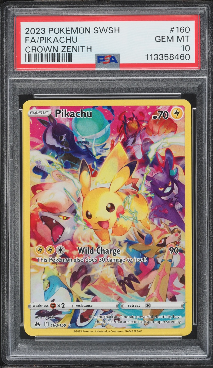 2023 Pokemon Sword & Shield Crown Zenith Full Art Pikachu #160 PSA 10 GEM MINT