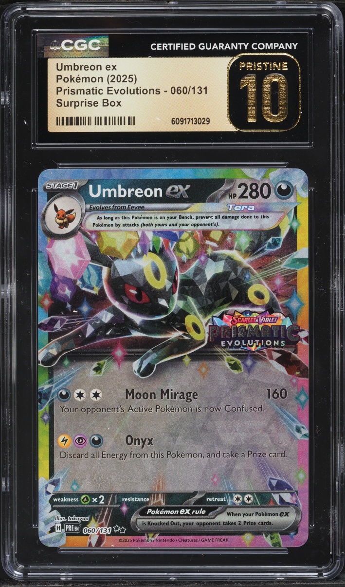 2025 Pokemon Scarlet & Violet Prismatic Evolutions Surprise Box Holo Umbreon ex #60 CGC 10