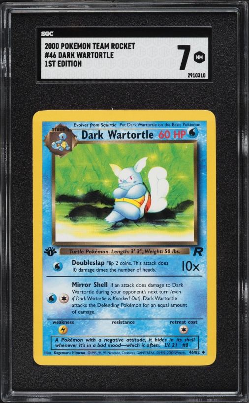 1995 dark wartortle pokemon card value 1st Edition Dark Wartortle 46/82 - Team Rocket - Near Mint