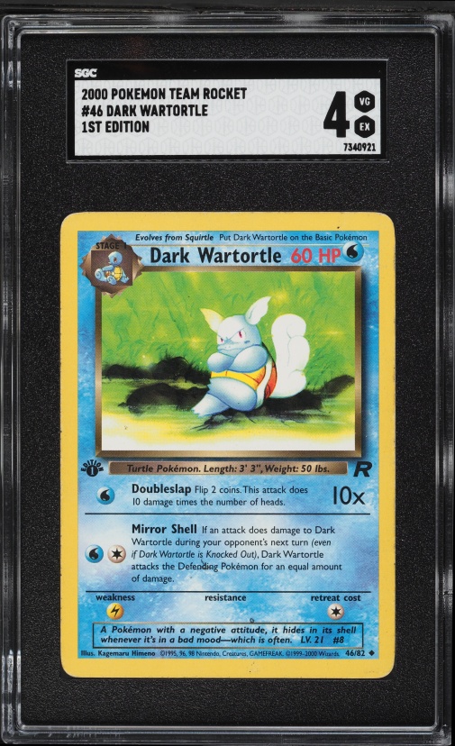 dark wartortle pokemon card value Dark Wartortle 46/82 1st Edition NM/M MINT Team Rocket Non-Holo Pokemon Card