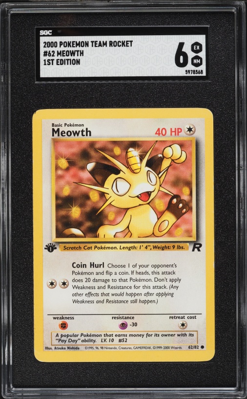 first edition meowth pokemon card Dutch Jungle (1st Edition) #56/64 Trading (Signed  Rotterdam Comics Colorless Fury Swipes (20x) Flip 3 coins Meowth 56/64 Pokemon Jungle First