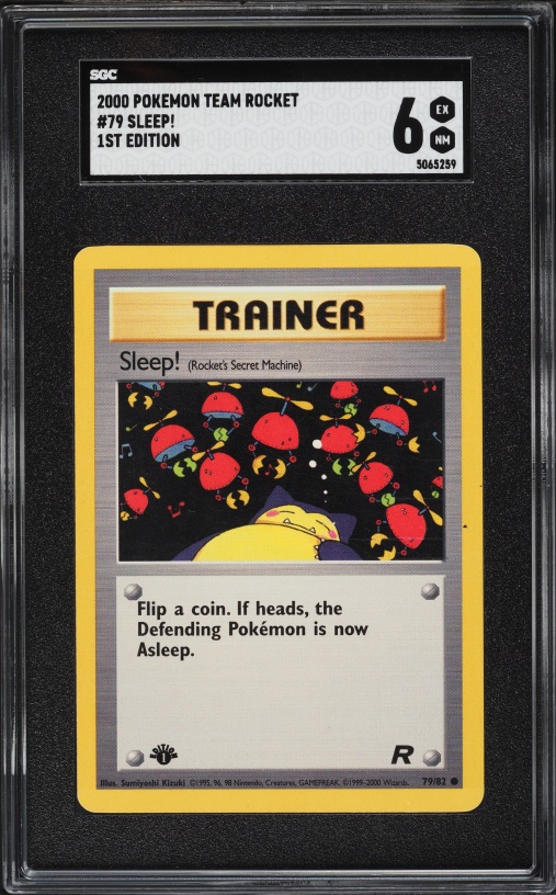 2000 Pokemon Team Rocket 1st Edition Sleep! #79 SGC 6 EXMT