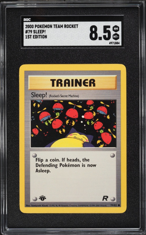 2000 Pokemon Team Rocket 1st Edition Sleep! #79 SGC 8.5 NM-MT+