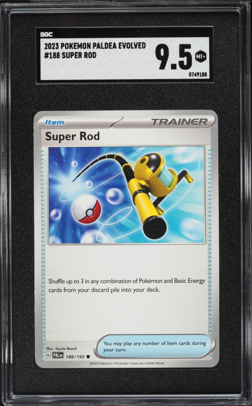 2023 Pokemon Scarlet & Violet Paldea Evolved Super Rod #188 SGC 9.5 MINT+