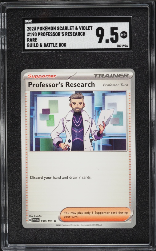 2023 Pokemon Scarlet & Violet Rare Build & Battle Box Professor's Research #190 SGC 9.5 MINT+