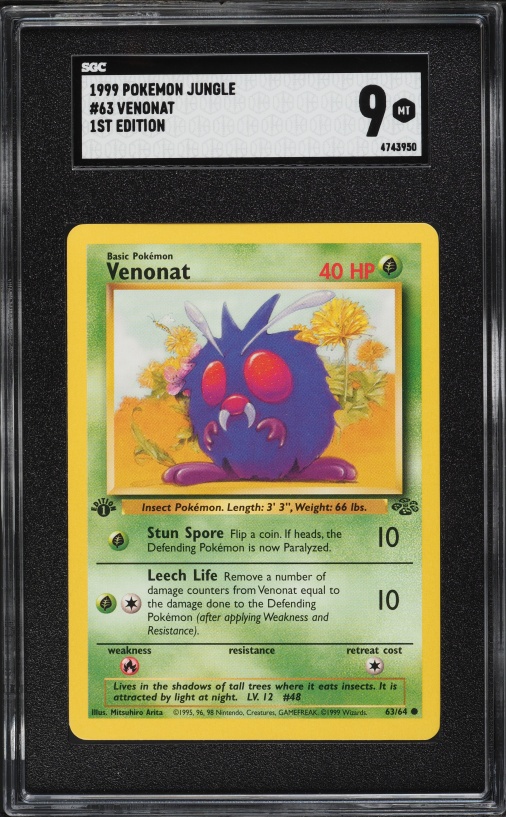 1995 venonat pokemon card value Cards Price Guide Mint / near mint condition trading card 1995 Pokemon Sabrina's Venonat Pokemon