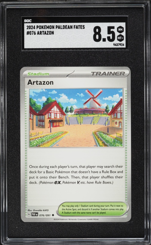 2024 Pokemon Scarlet & Violet Paldean Fates Artazon #076 SGC 8.5 NM-MT+