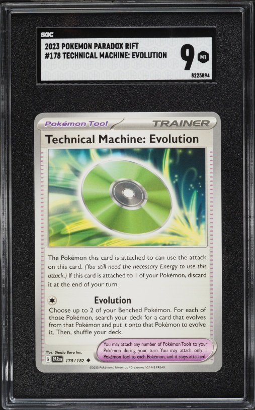 2023 Pokemon Scarlet & Violet Paradox Rift Technical Machine Evolution #178 SGC 9 MINT