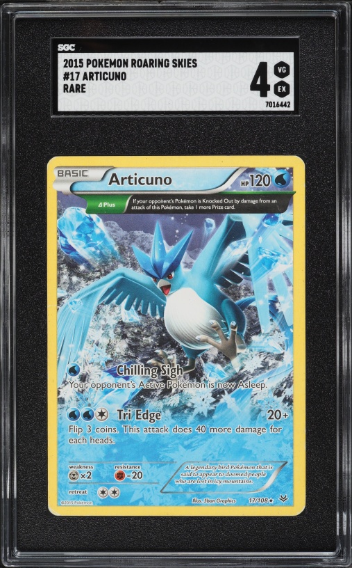 2015 Pokemon XY Roaring Skies Full Art Articuno #17 SGC 4 VGEX