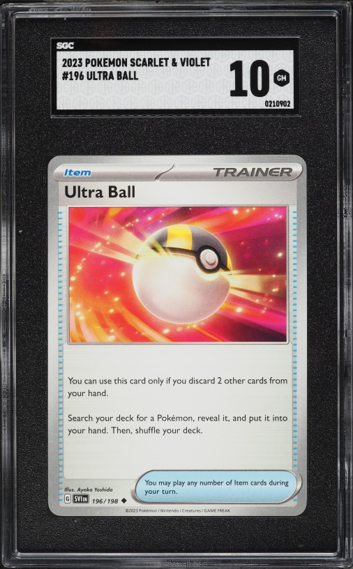 2023 Pokemon Scarlet & Violet Ultra Ball #196 SGC 10 GEM MINT