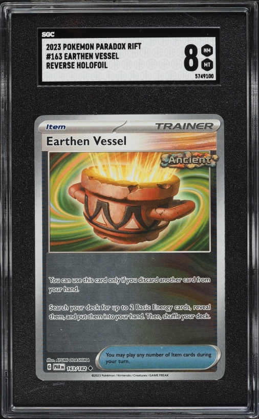 2023 Pokemon Paradox Rift Reverse Holofoil Earthen Vessel #163 SGC 8 NM-MT