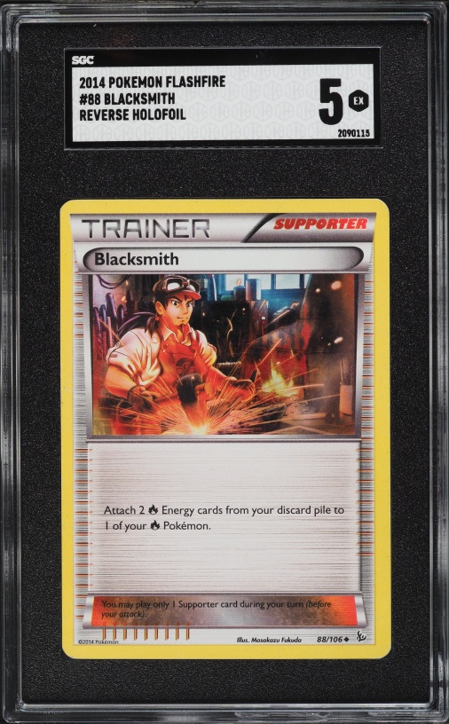 2014 Pokemon XY Flashfire Reverse Holofoil Blacksmith #88 SGC 5 EX