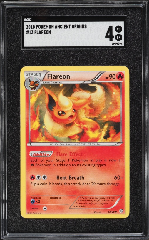 2015 Pokemon XY Ancient Origins Flareon #13 SGC 4 VGEX