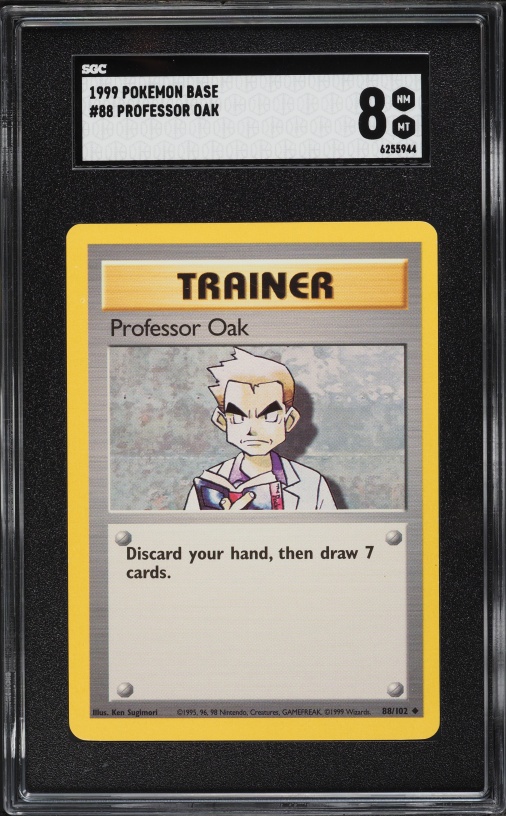 1999 Pokemon Base Set Shadowless 1st Edition Professor Oak #88 SGC 8 NM-MT