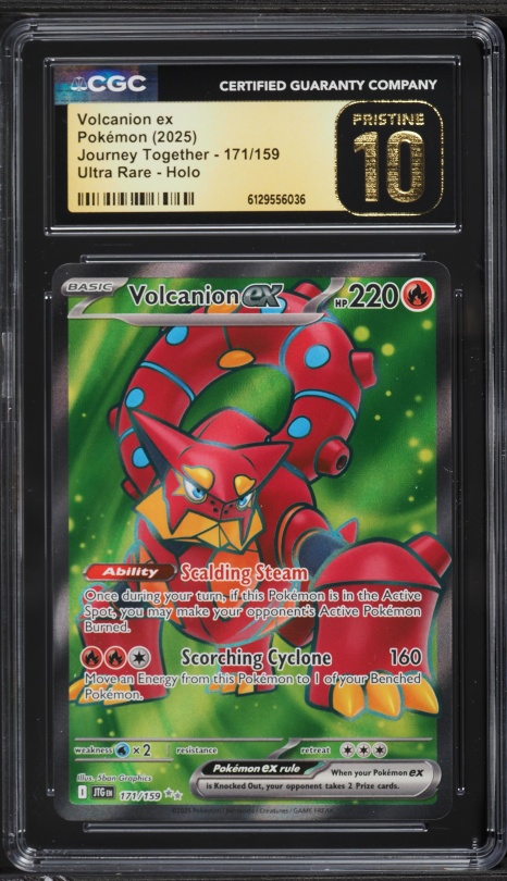2025 Pokemon SV Journey Together Full Art Volcanion ex #171 PSA 10
