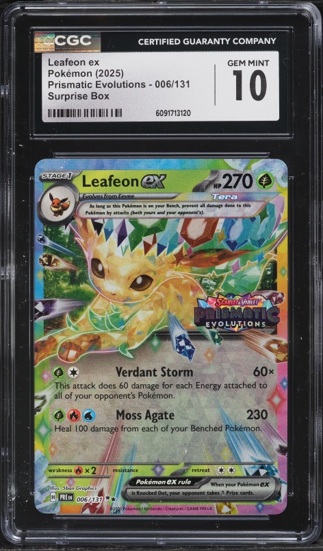 2025 Pokemon SV Prismatic Evolutions Holo Leafeon ex #6 PSA 10 GEM MINT on Fanatics Collect 2025 Pokemon SV Prismatic Evolutions Holo Leafeon ex #6 PSA 10 GEM MINT on Fanatics Collect