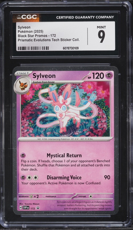 2025 Pokemon Scarlet & Violet Promo Prismatic Evolutions Tech Sylveon #172 CGC 9 MINT