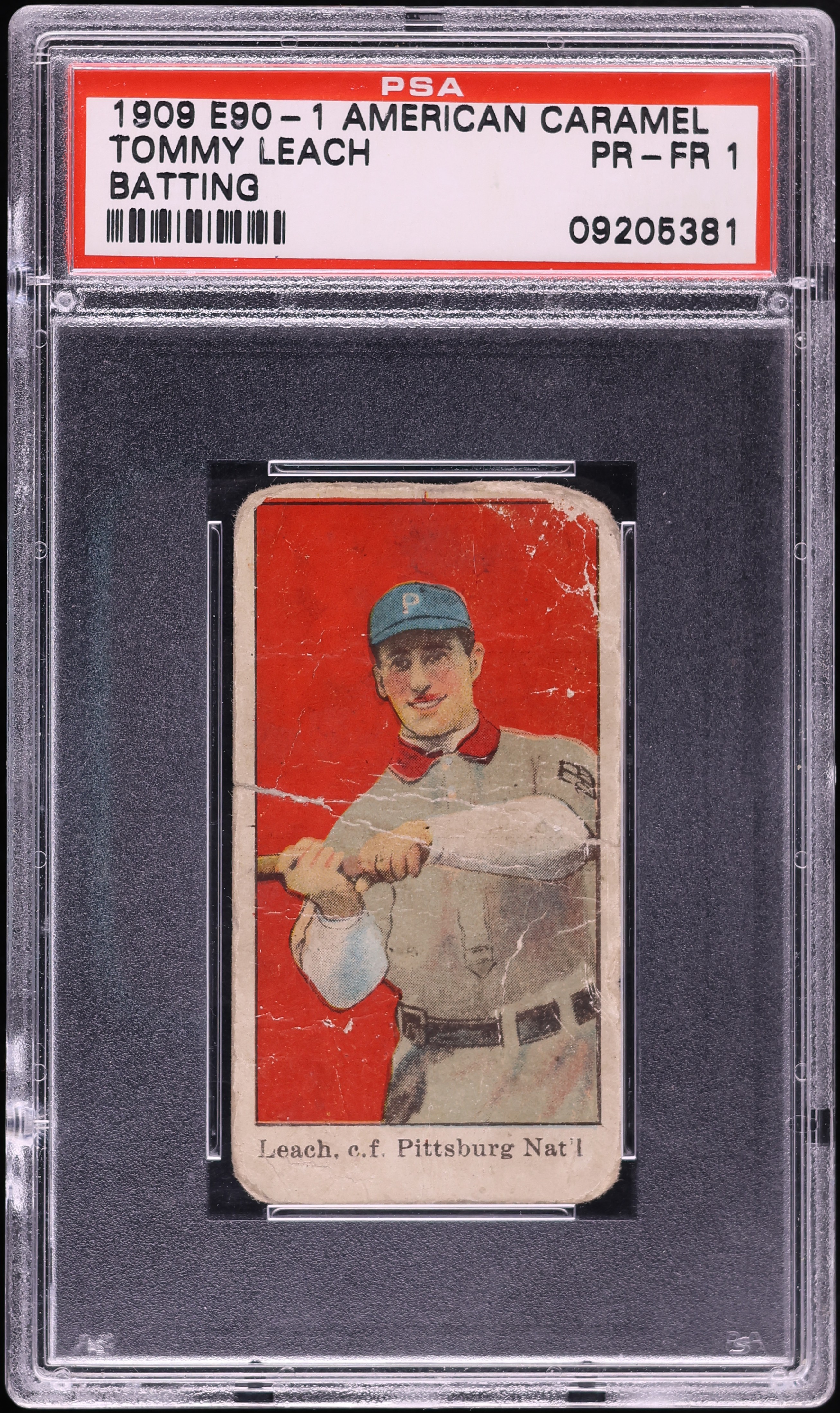 1909-11 American Caramel E90-1 Baseball Batting Tommy Leach #69