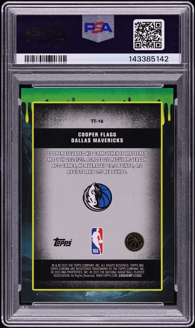 2025 Topps Chrome Tall Tales Gold Geometric Cooper Flagg ROOKIE /50 #TT-16 PSA 10 GEM MINT